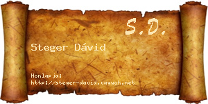 Steger Dávid névjegykártya